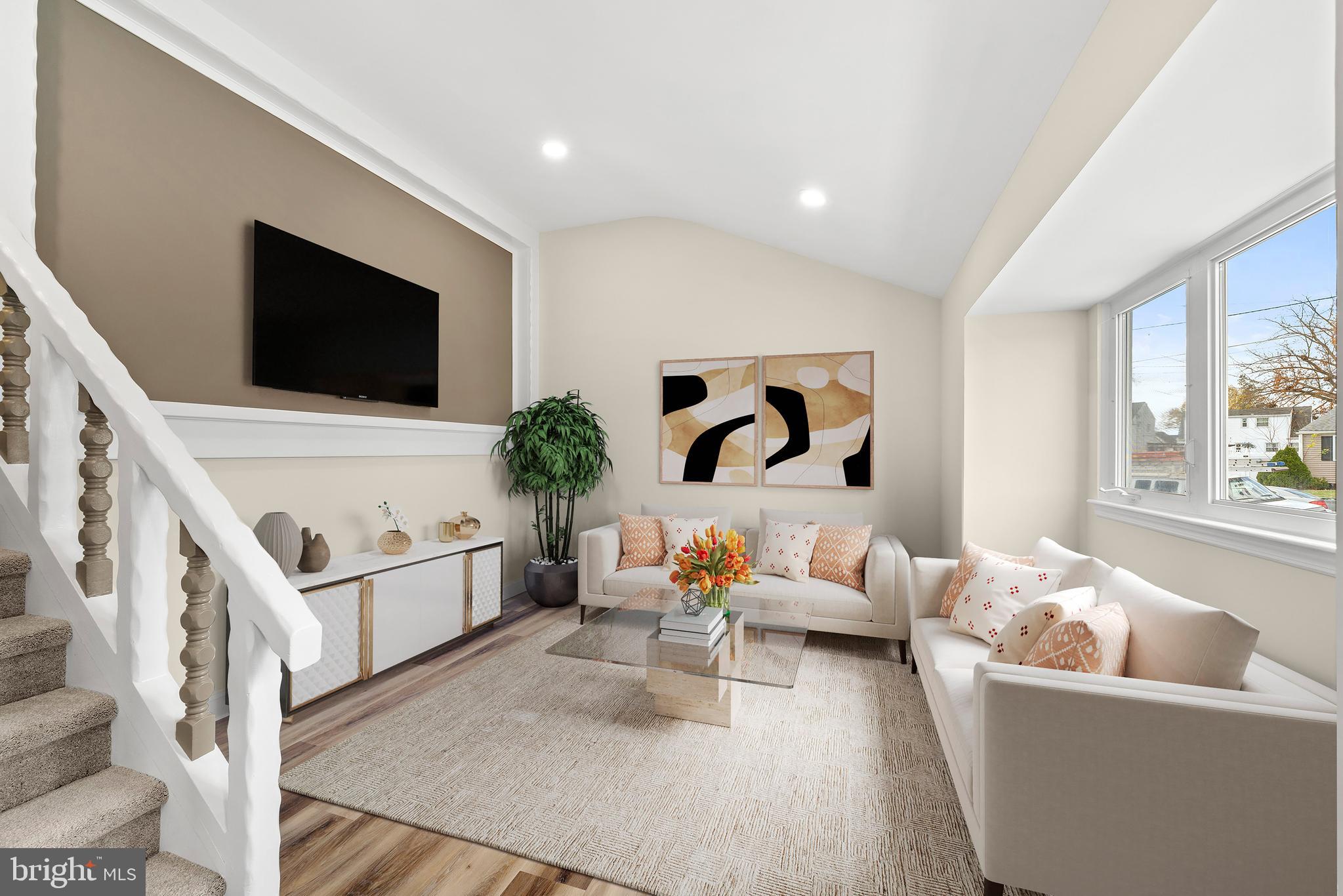 23 Hastings Road Hamilton, NJ 08620 - Photo 4 of 35 a living room with furniture and a flat screen tv