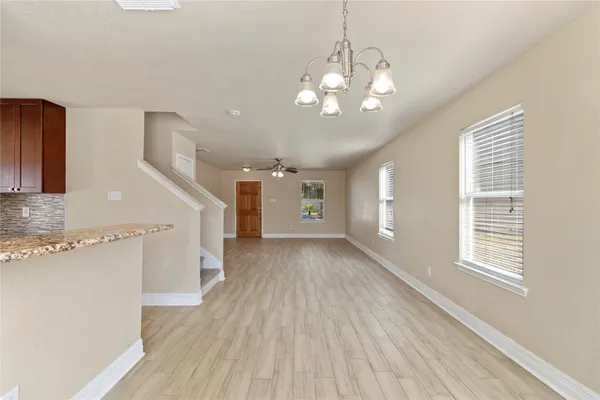 a view of a livingroom with a window