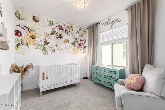 a bathroom with a shower and a mirror