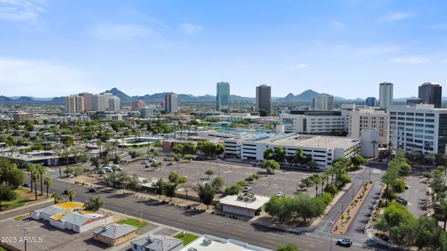 an aerial view of a city
