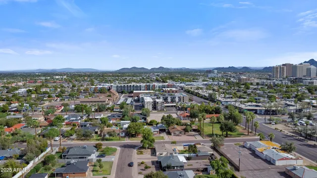 an aerial view of a city