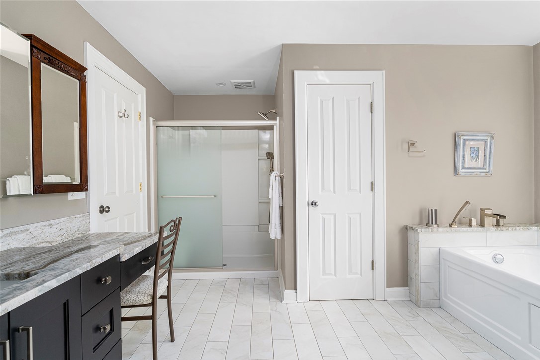 267 Widow Sweets Road Exeter, RI 02822 - Photo 13 of 46 Master bathroom with granite vanity, large shower and whirlpool tub
