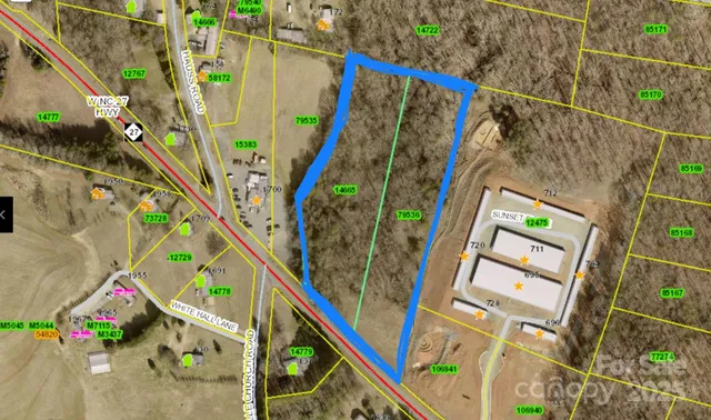 a bird view of a house with an outdoor space