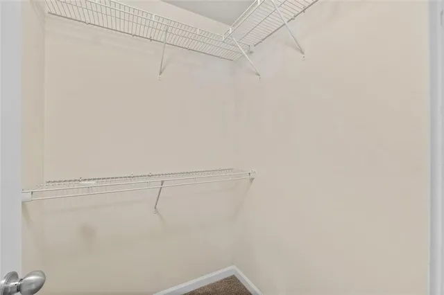 a view of a room with racks on the wall