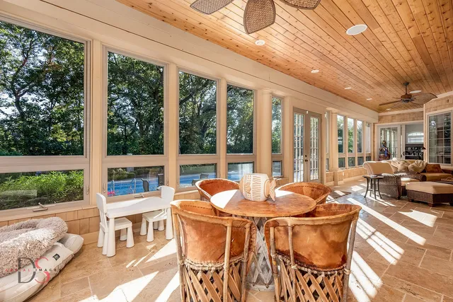 a outdoor space with furniture