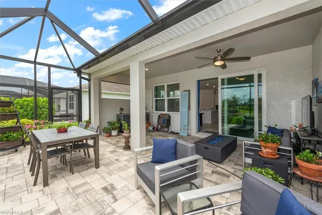 a outdoor space with furniture