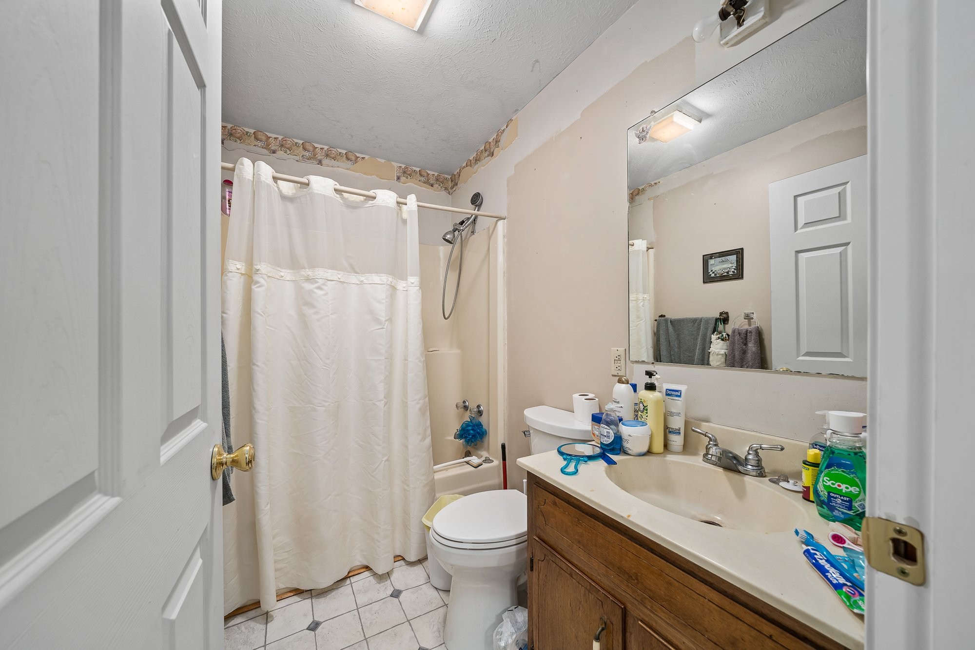 1121 East Gooseneck Road Doyle, TN 38559 - Photo 8 of 20 a bathroom with a sink a toilet and shower curtain