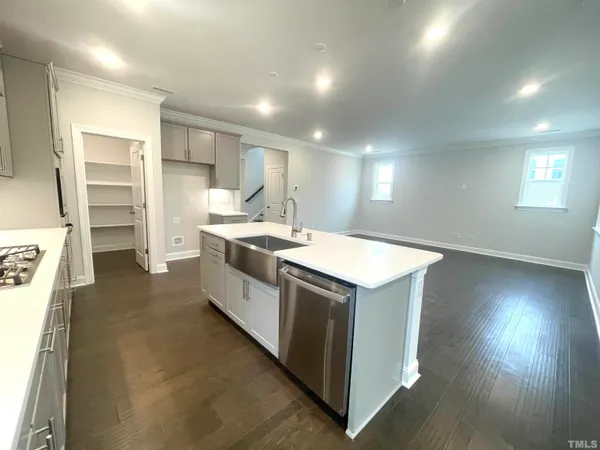 a kitchen that has a sink and a stove in it
