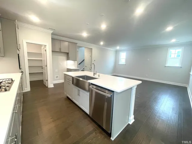 a kitchen that has a sink and a stove in it