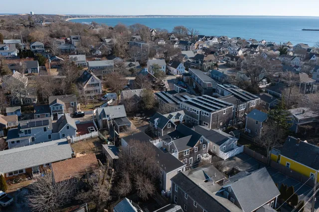 an aerial view of a city