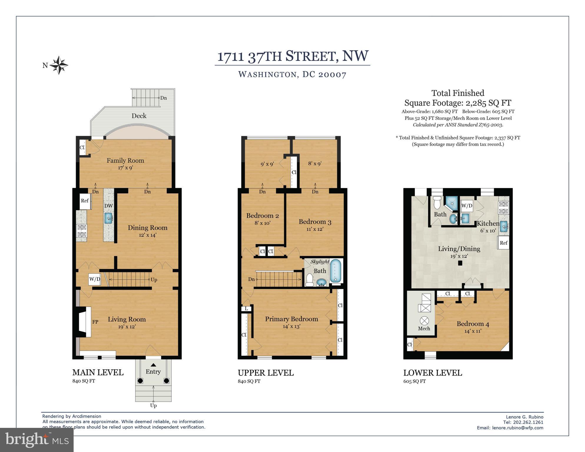 1711 37th Street Northwest Washington, DC 20007 - Photo 8 of 8 Floor plan