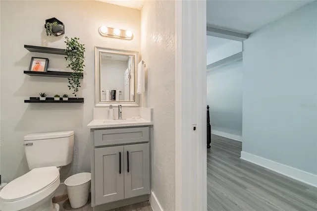 a bathroom with a toilet a sink and mirror