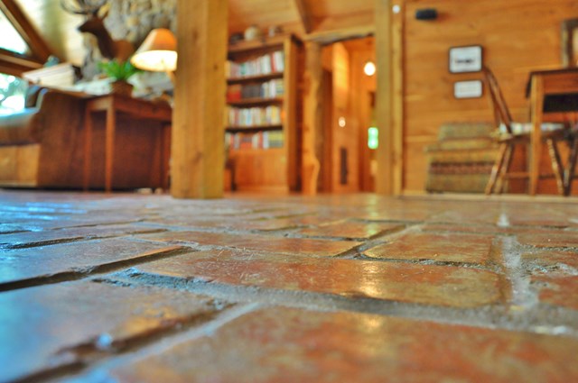 443 Vining Branch Road Georgetown, GA 39854 - Photo 22 of 46 Beautiful Brick Floor in Kitchen