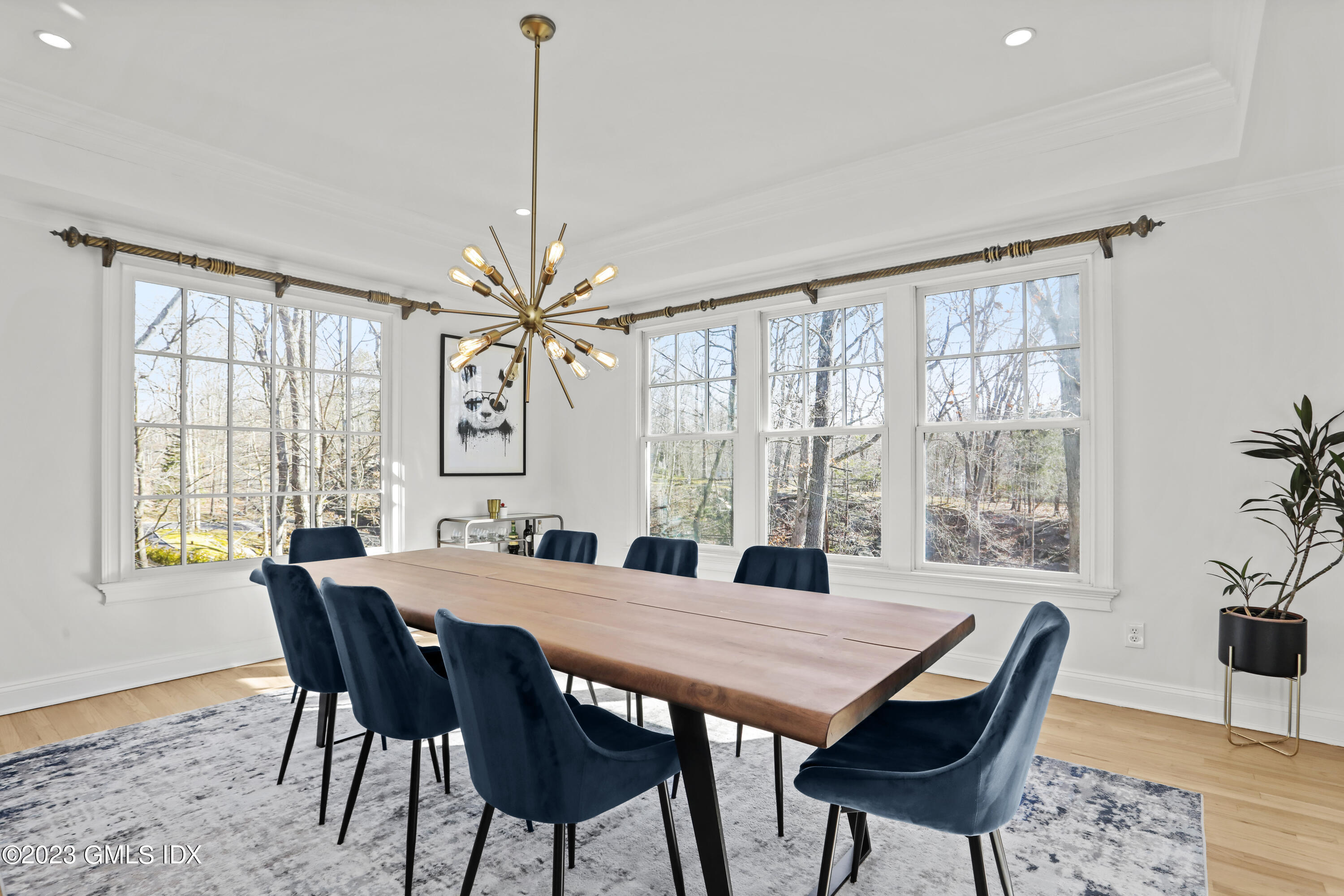 192 Bible Street Cos Cob, CT 06807 - Photo 13 of 32 a dining room with furniture a rug and a potted plant