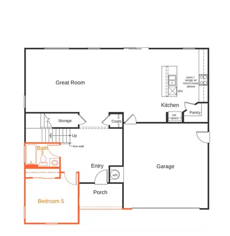 a picture of a room with a white wall and a refrigerator