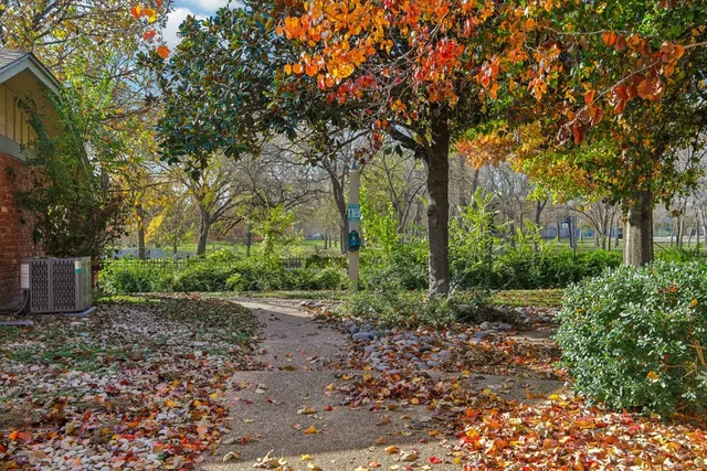 a backyard of a house with lots of green space