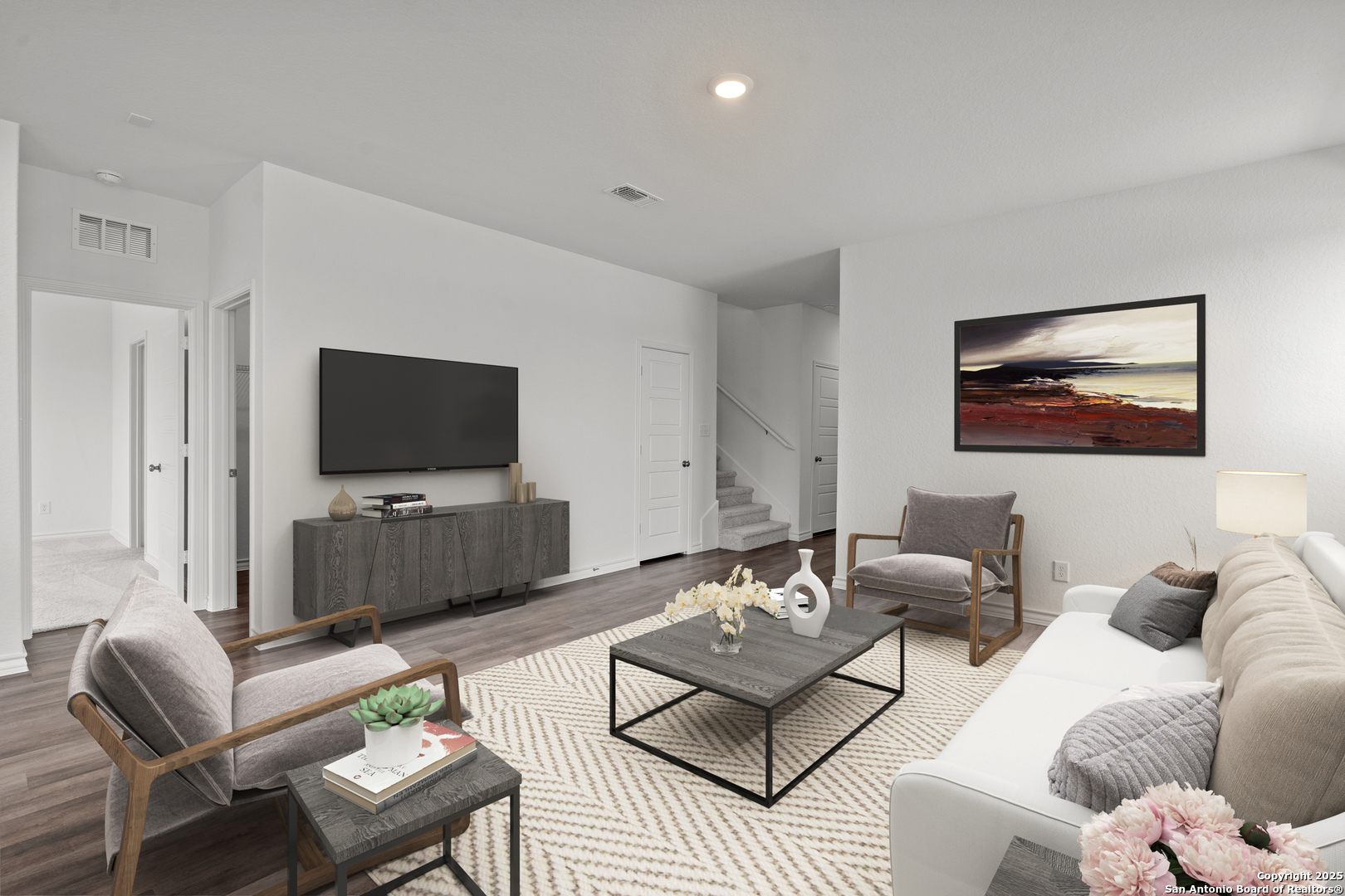 409 Raven Row Marion, TX 78124 - Photo 3 of 6 a living room with furniture and a flat screen tv