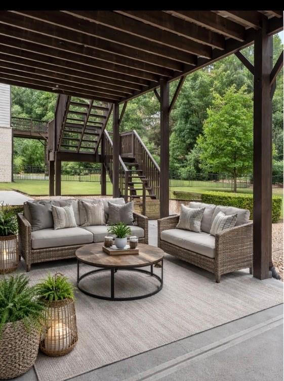 4105 Bellehurst Lane Cumming, GA 30040 - Photo 42 of 48 a living room with furniture and a large garden