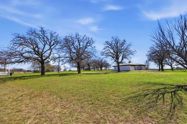 a view of outdoor space with garden and trees