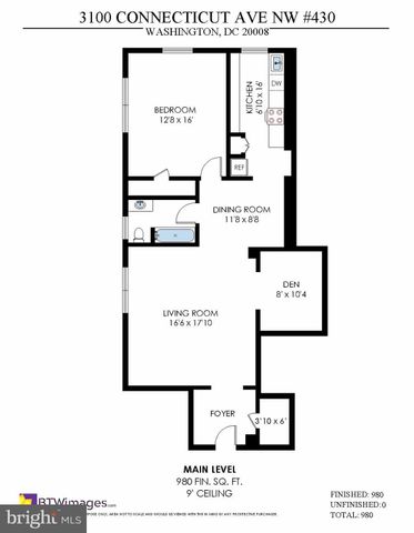 $515,000 | 3100 Connecticut Avenue Northwest, Unit 430, Washington, DC 20008
