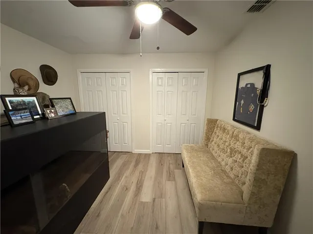 a living room with furniture and a couch