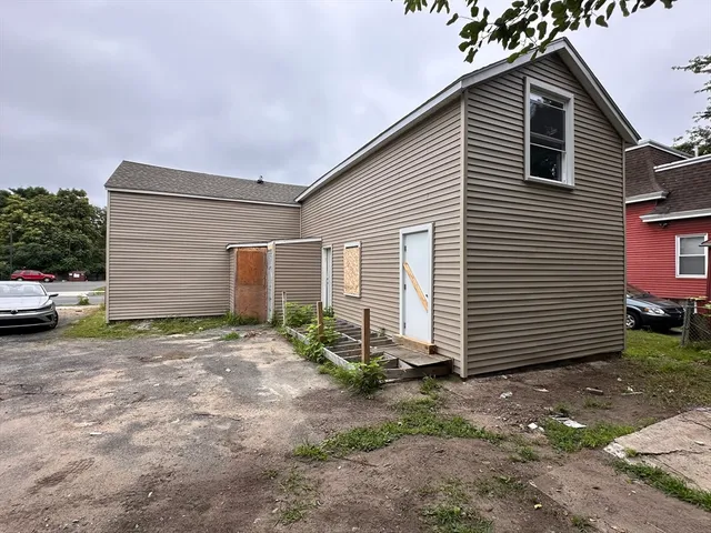 a view of backyard of house