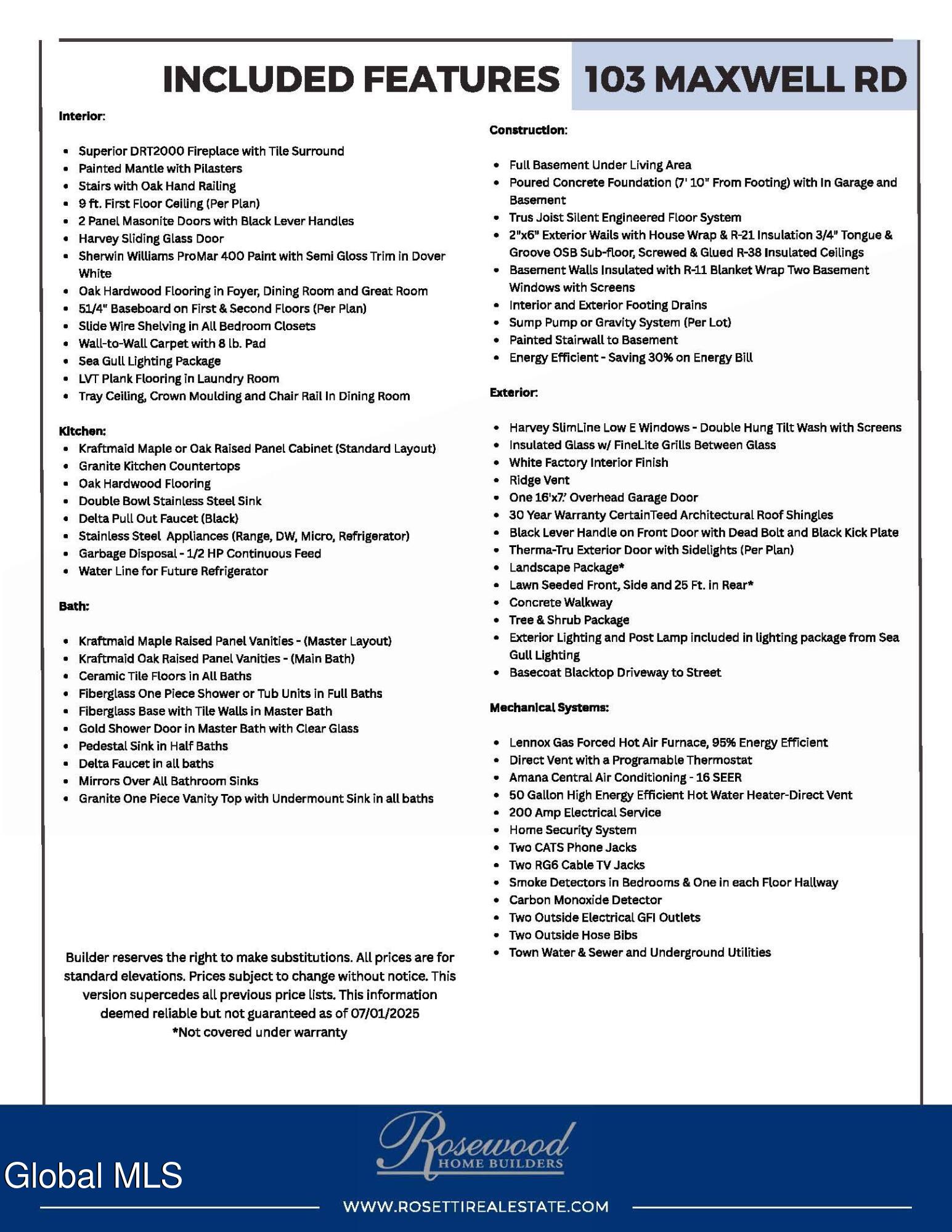 103 Maxwell Road Colonie, NY 12110 - Photo 2 of 2 Included Features