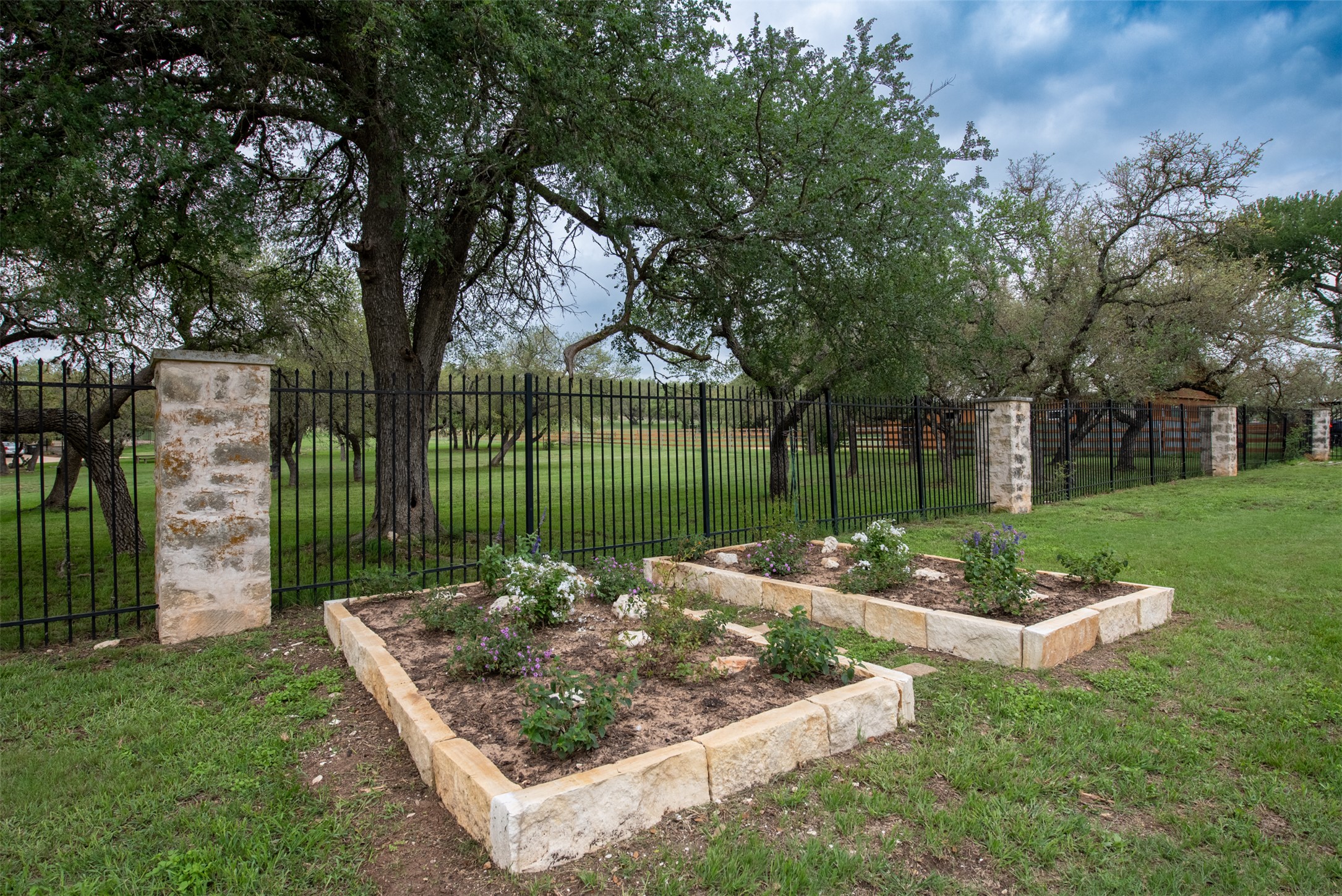 664 Ranchers Club Lane, Unit 1 Driftwood, TX 78619 - Photo 27 of 40 a garden with plants and large trees