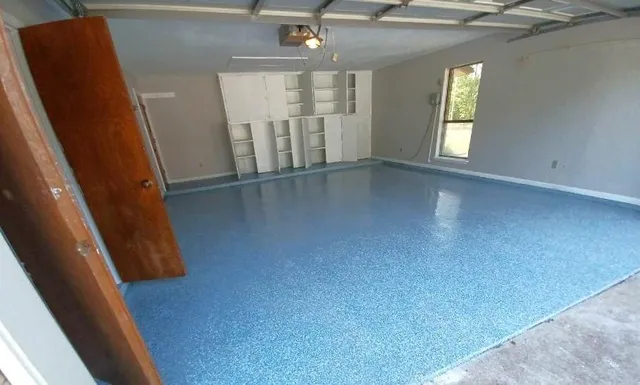 an empty room with windows