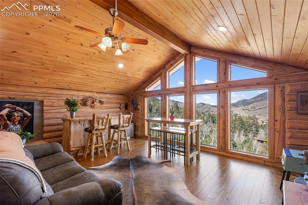 9110 Mountain Road Cascade, CO 80809 - Photo 18 of 49 a living room with furniture and wooden floor