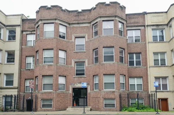 a front view of a building