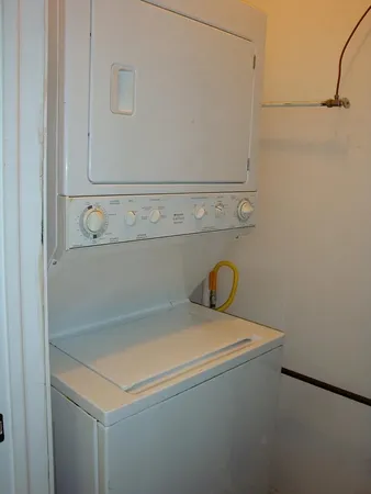 a close view of washer and dryer