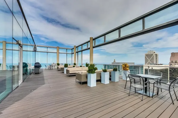 a view of outdoor space with seating space