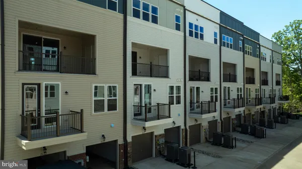 a view of a building with a glass door