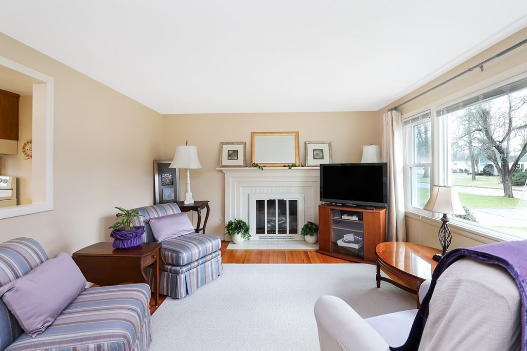 5 Fox Hill Road Springfield, MA 01118 - Photo 3 of 35 a living room with furniture a flat screen tv and a fireplace