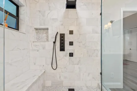 a bathroom with a shower