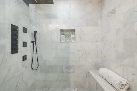 a bathroom with a shower