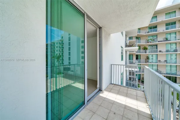 a balcony view with city view
