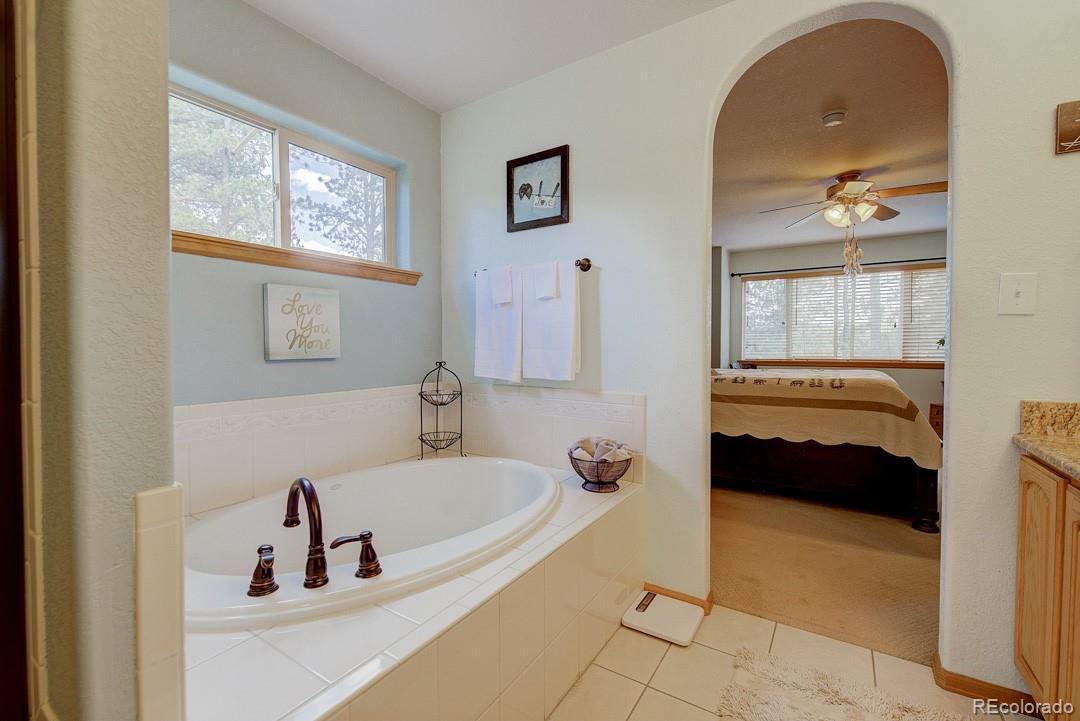 25 Buggy Whip Road Bailey, CO 80421 - Photo 27 of 40 a bathroom with a tub sink and mirror