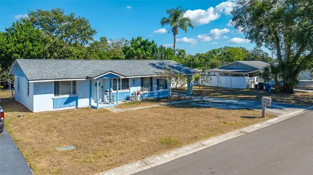 a house view with a garden space