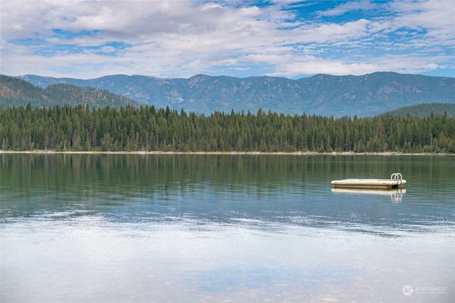 a view of a lake with a mountain view