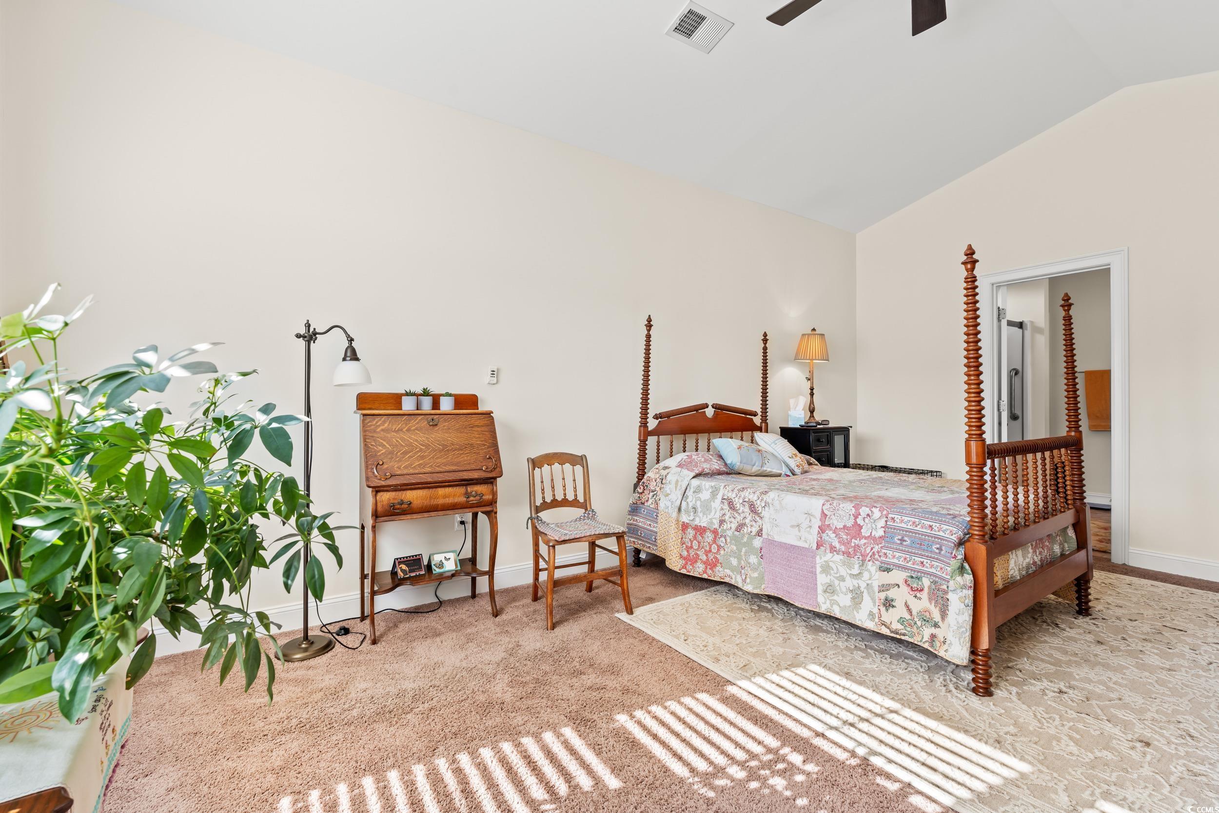 153 Grier Crossing Road Conway, SC 29526 - Photo 10 of 26 Bedroom featuring vaulted ceiling, carpet floors, and ceiling fan
