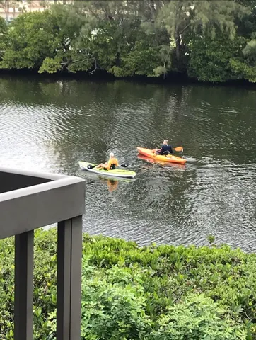 an aerial view of a house with a yard and a lake view