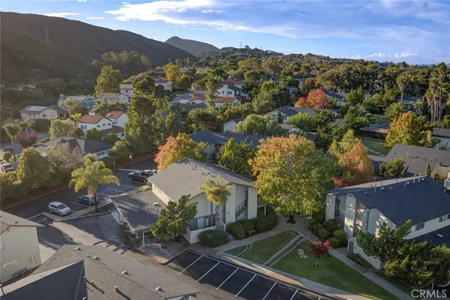 an aerial view of a house