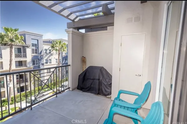 a view of an chairs in the patio