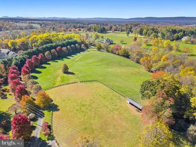 a view of a field with an ocean