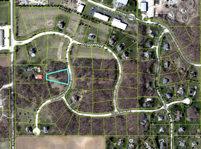 an aerial view of a house