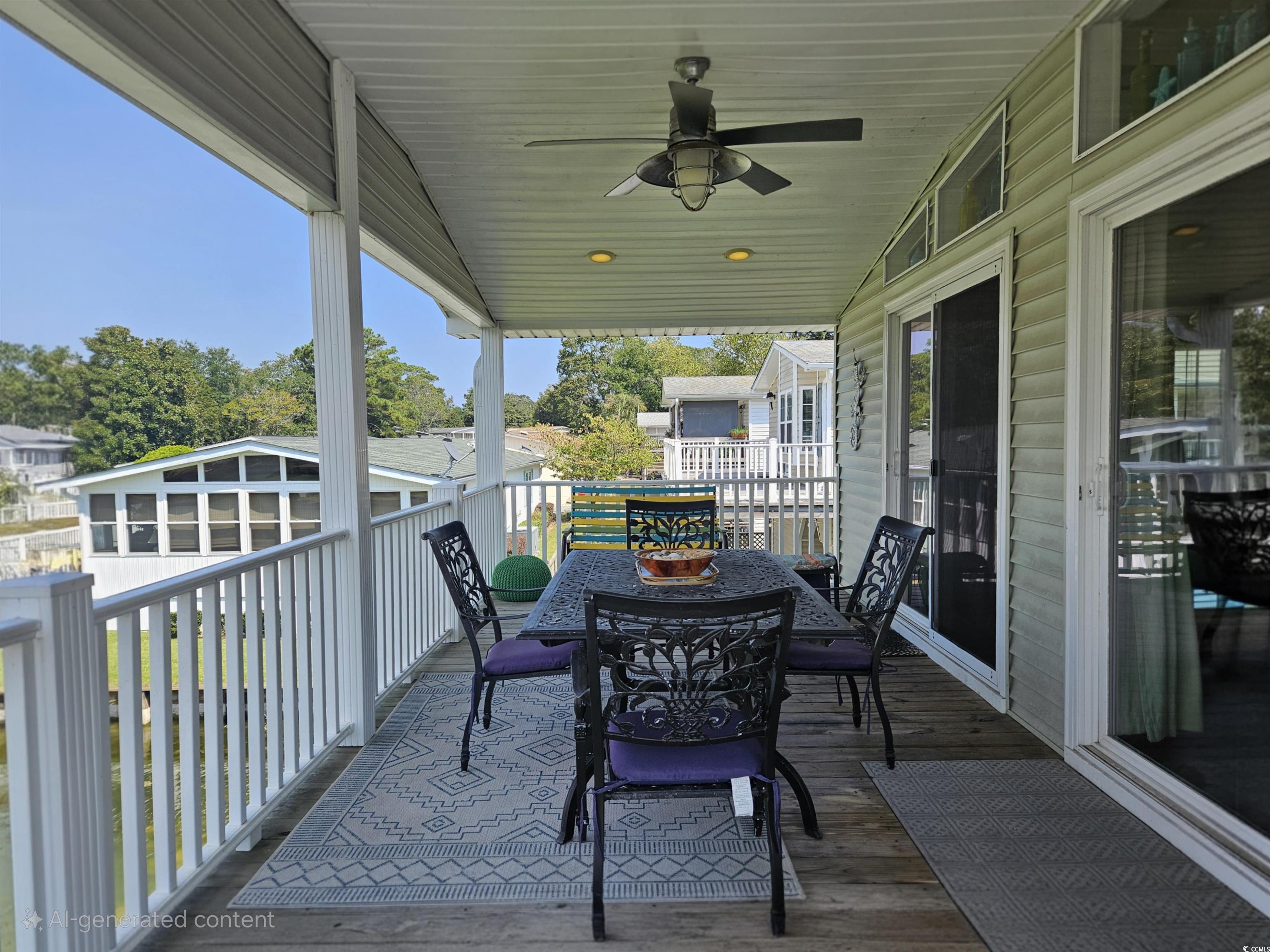 1981 Morning Glory Surfside Beach, SC 29575 - Photo 16 of 22 Balcony with a ceiling fan and outdoor dining space
