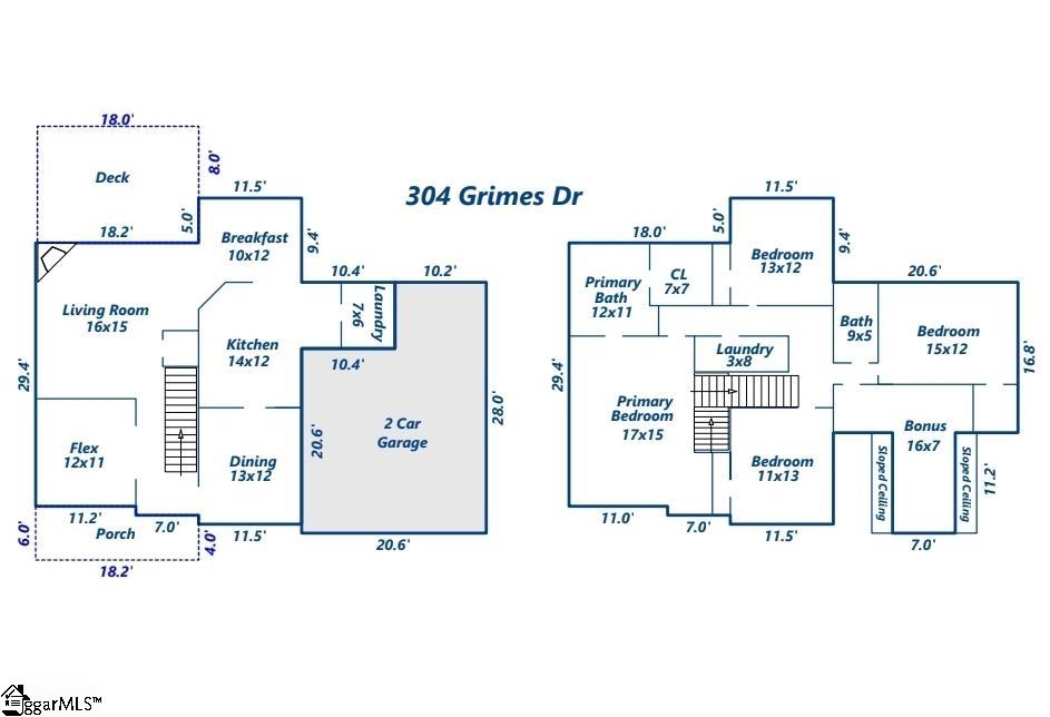 304 Grimes Drive Simpsonville, SC 29681 - Photo 36 of 36 Floor Plan