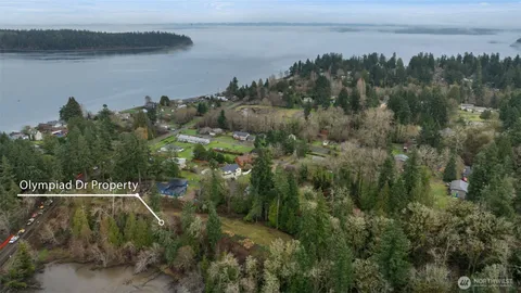 a view of a lake with a city